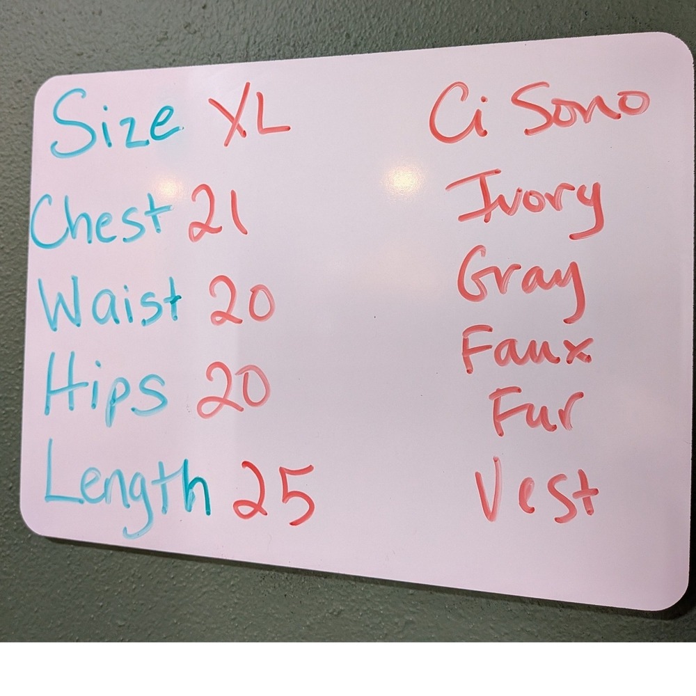 Boho Glam Western Festival CiSono Polar White Gray FauxFur XL Long Vest Pockets - Picture 6 of 11